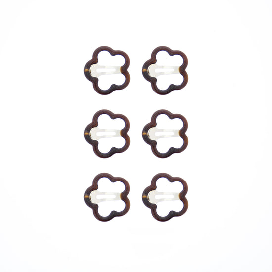 6 on a Card 3cm Flower Hair Snapclips