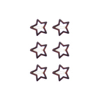 6 on a Card 3cm Star Snapclips