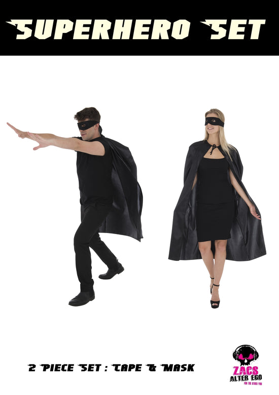 2 Piece Super Hero Set - Cape & Eye Mask