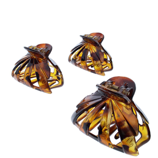 7cm Tortoiseshell Birdcage Hair Claw Clips