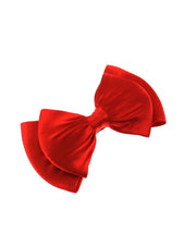 Large Double Bow on Barrette (Dimensions of bow: L: 11cm x H: 6cm - Dimensions of barrette : 7.5cm - 80s retro fashion - Great as a fashion hair accessory / wedding / party / fancy dress)