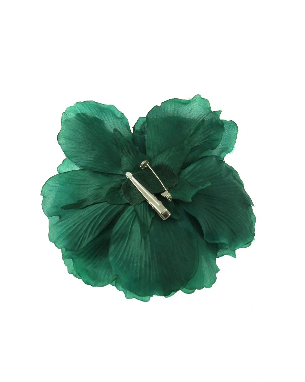 Large Flat Rose on Concord Clip & Brooch Hair Pin