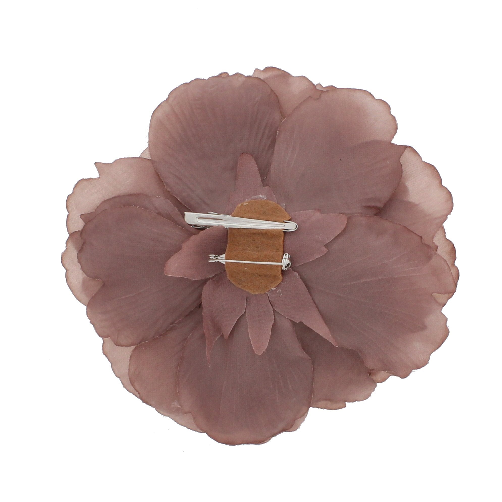 Large Flat Rose on Concord Clip & Brooch Hair Pin