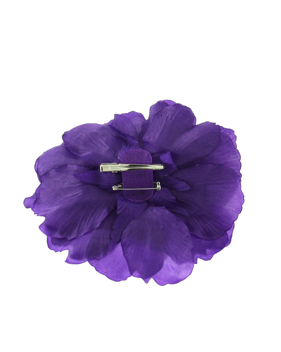 Large Flat Rose on Concord Clip & Brooch Hair Pin