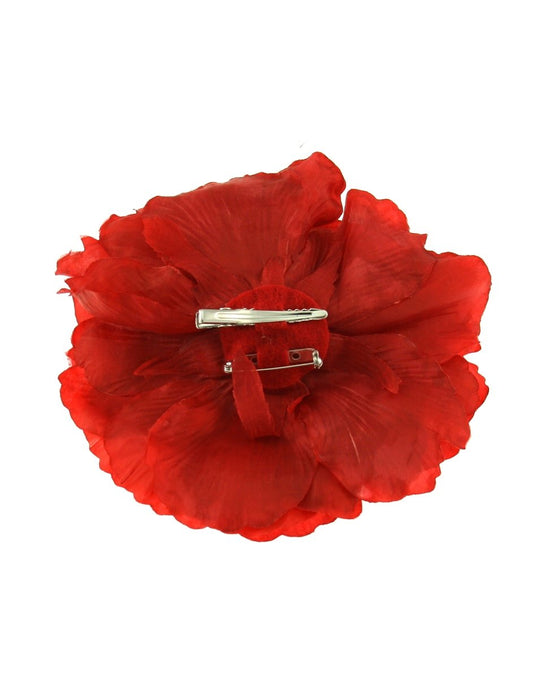 Large Flat Rose on Concord Clip & Brooch Hair Pin