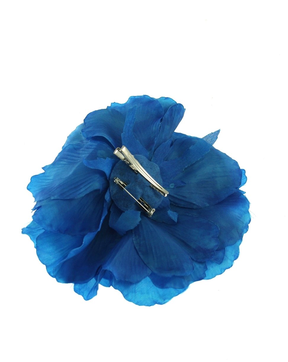 Large Flat Rose on Concord Clip & Brooch Hair Pin