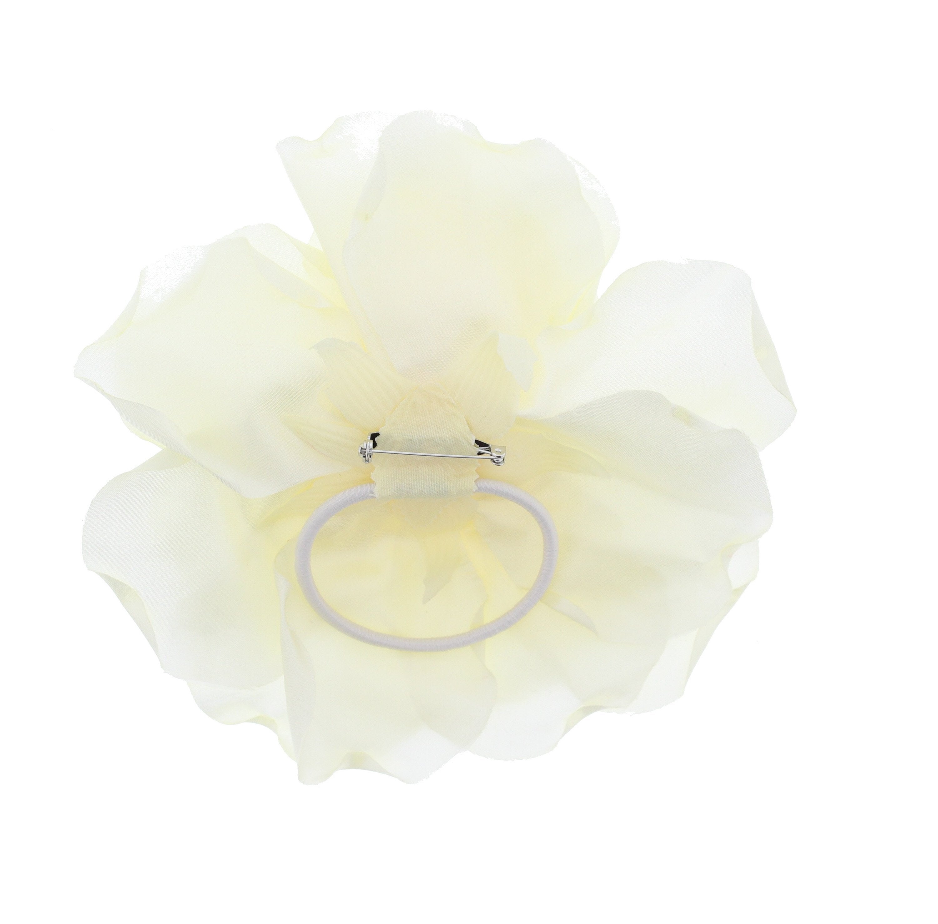 Large Rose on Elastic & Brooch Hair Pin