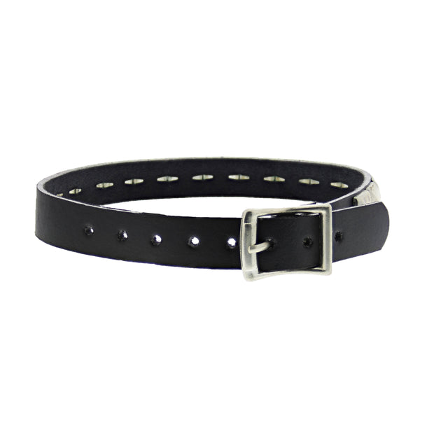 Black 1-Row Pyramid Studded PU Choker with Buckle