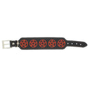 PU Bracelet with Printed Red Pentagrams
