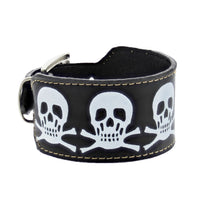 PU Buckle Bracelet with Skull & Crossbones