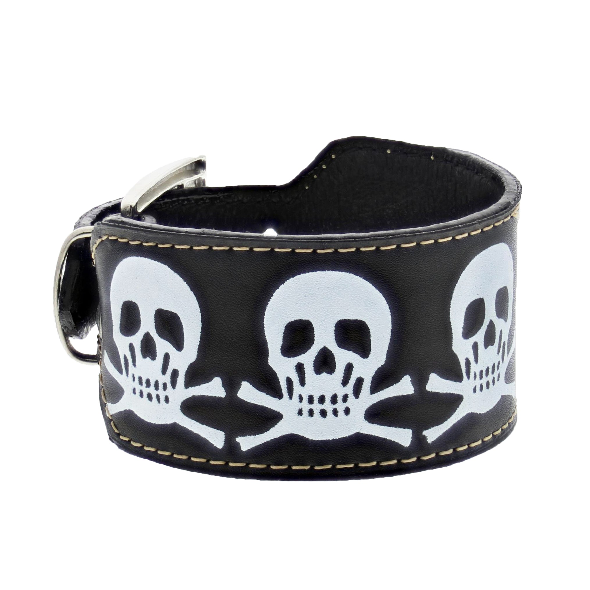 PU Buckle Bracelet with Skull & Crossbones