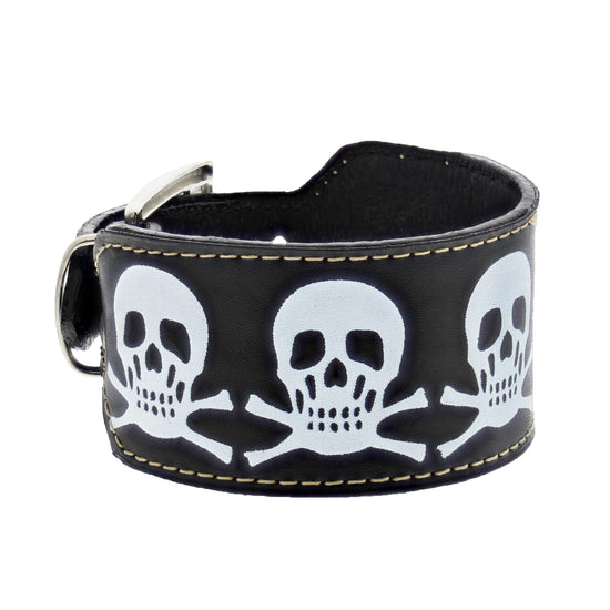 PU Buckle Bracelet with Skull & Crossbones