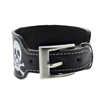 PU Buckle Bracelet with Skull & Crossbones