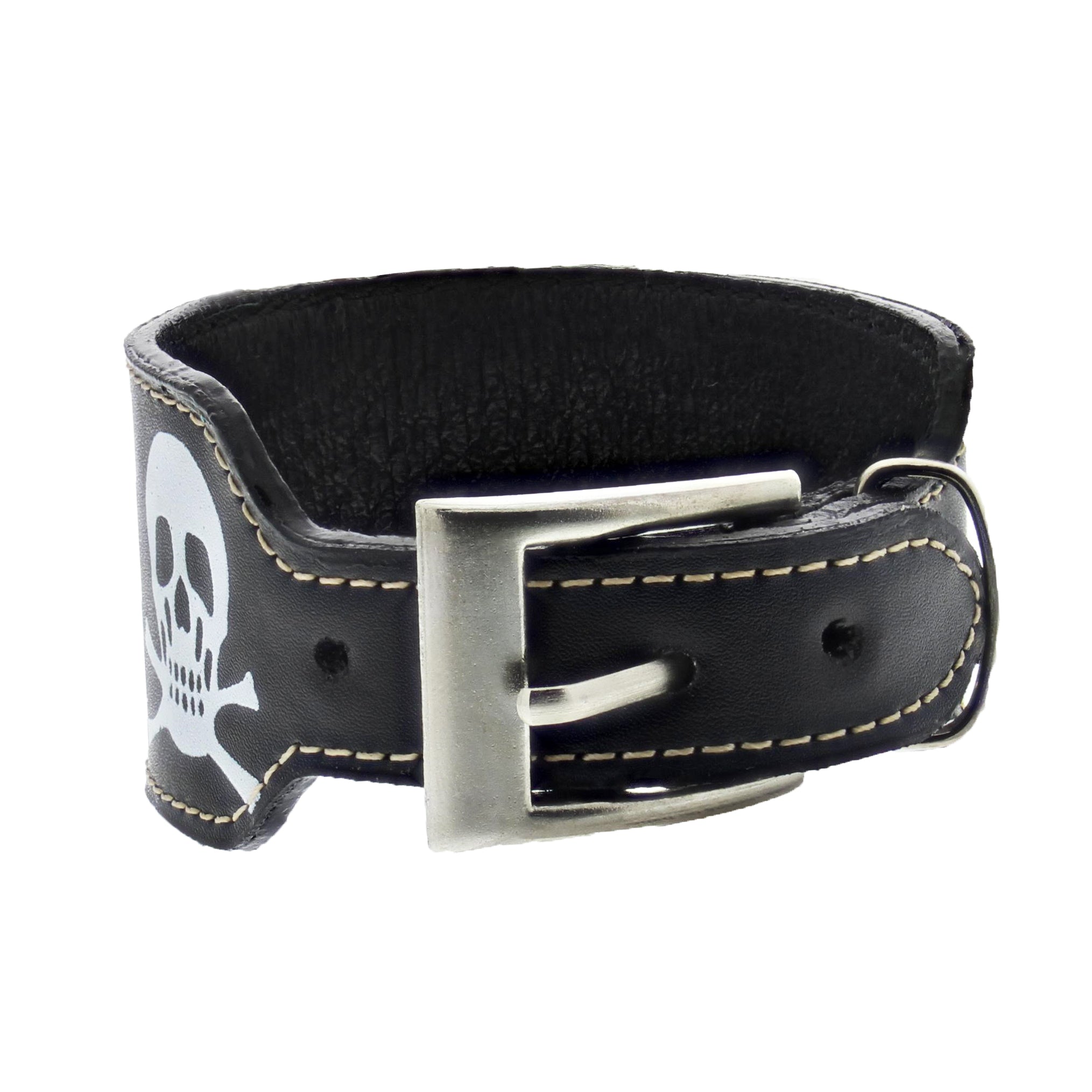 PU Buckle Bracelet with Skull & Crossbones