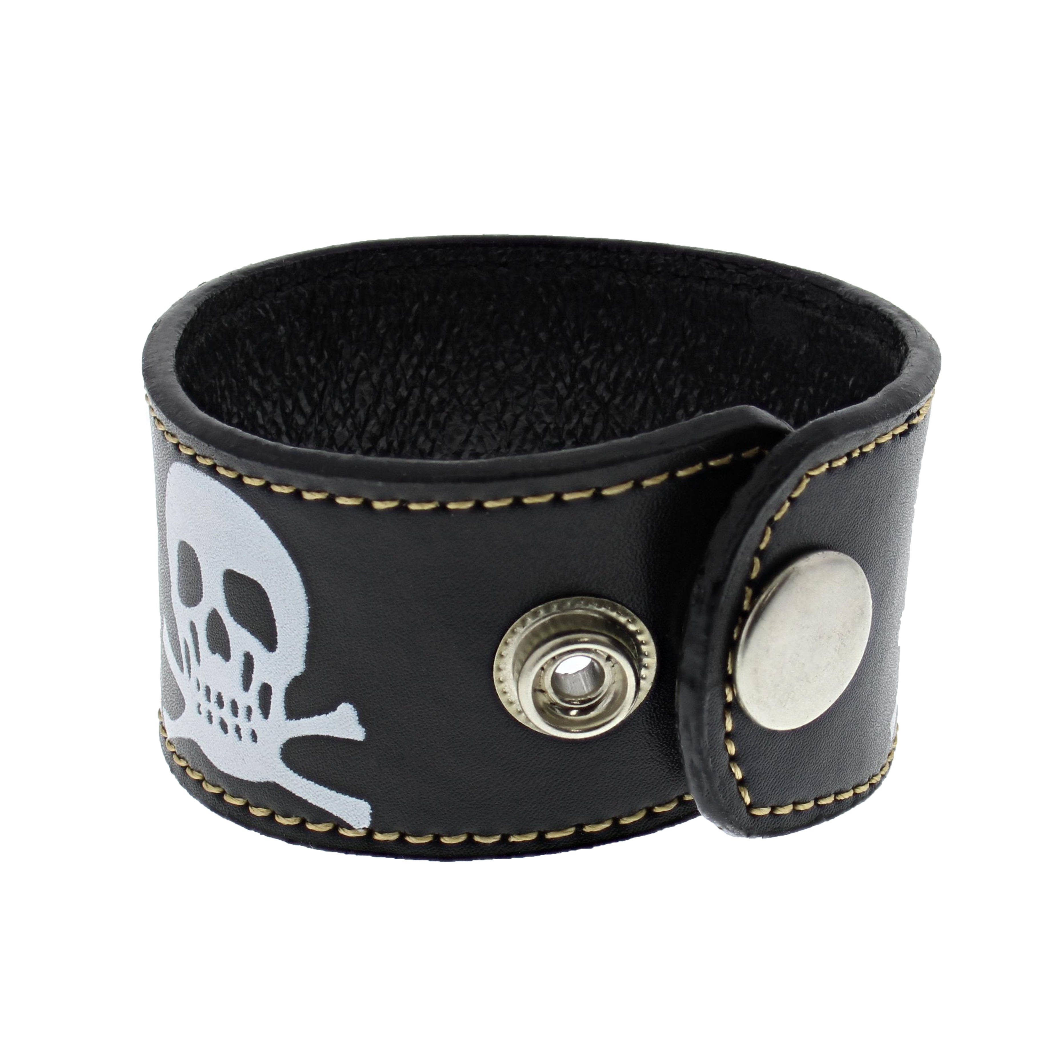 PU Bracelet Printed Skull & Crossbones