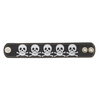 PU Bracelet Printed Skull & Crossbones