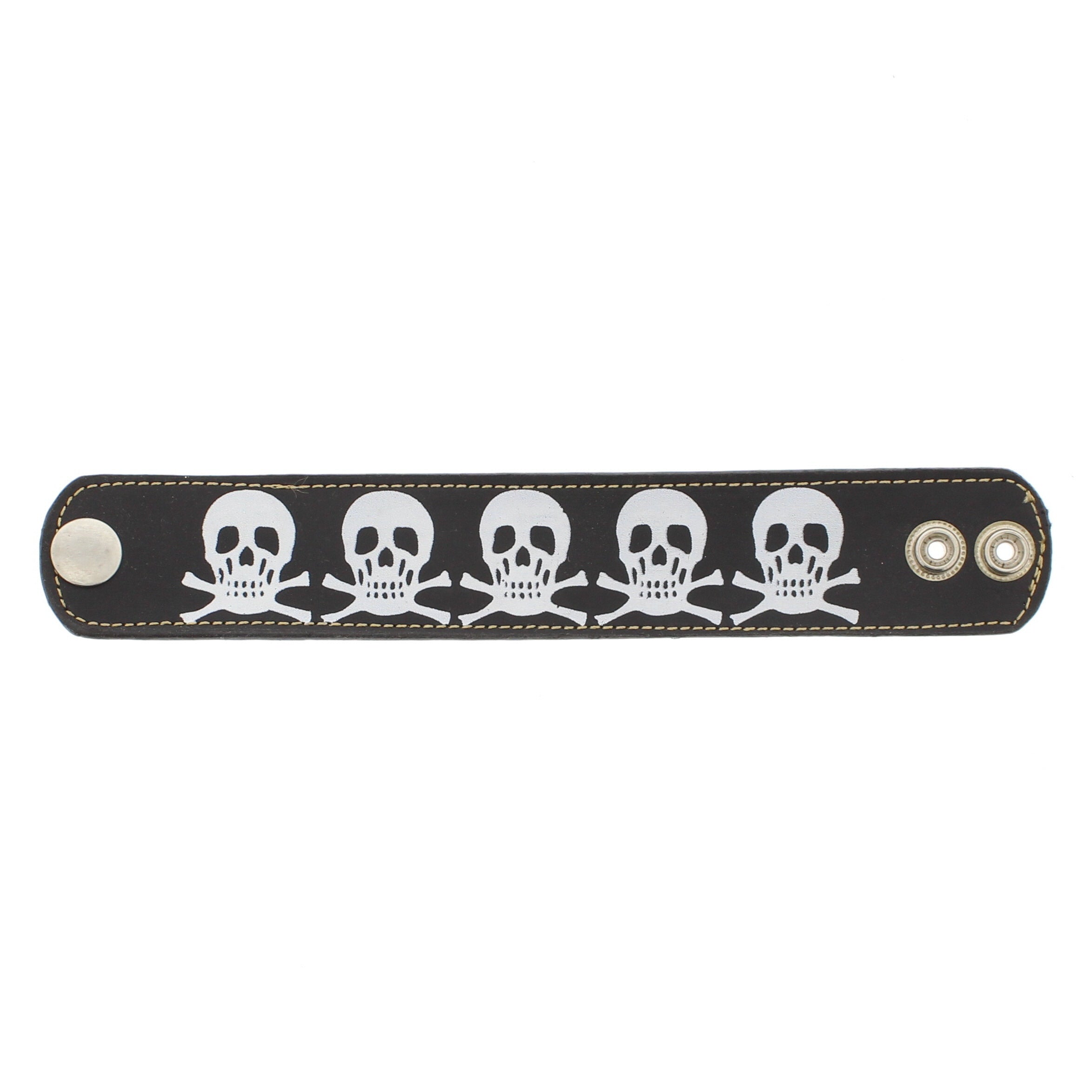 PU Bracelet Printed Skull & Crossbones