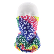 Rainbow Leopard Print Face Covering/ Gaiter/ Snood
