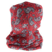 Retro Red Paisley Print Face Covering/ Gaiter/ Snood