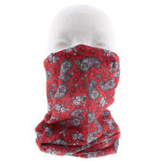 Retro Red Paisley Print Face Covering/ Gaiter/ Snood