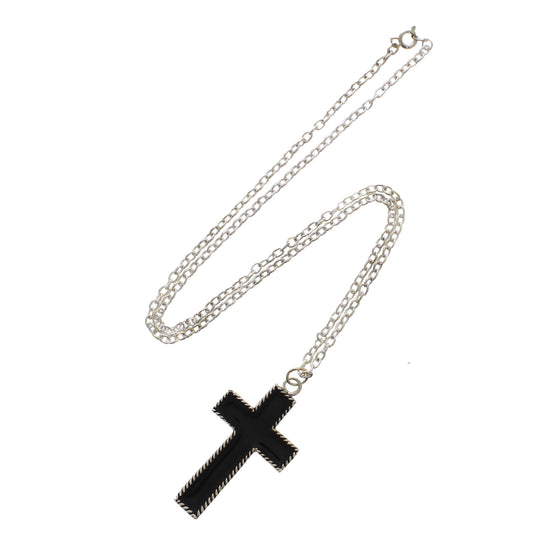 Black Cross Chain Necklace