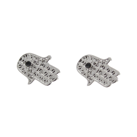 Silver Hamsa Stud Earrings