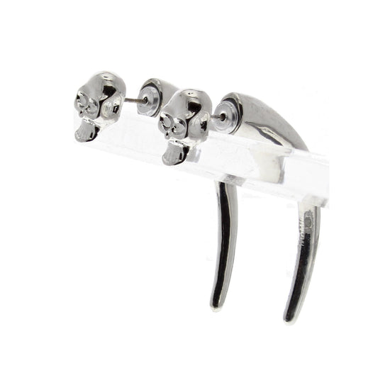 Skull Earrings with Long Spike Back