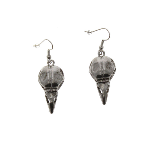 3D Hollow Raven Skull Earrings