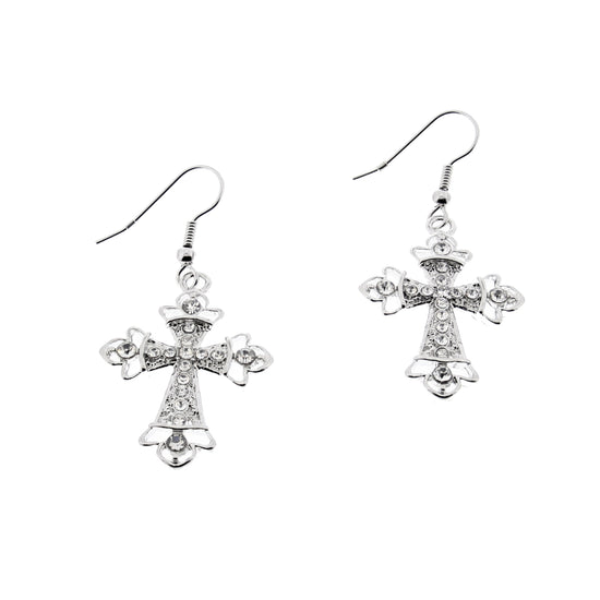 Cross Earrings with Stones