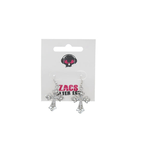 Cross Earrings with Stones