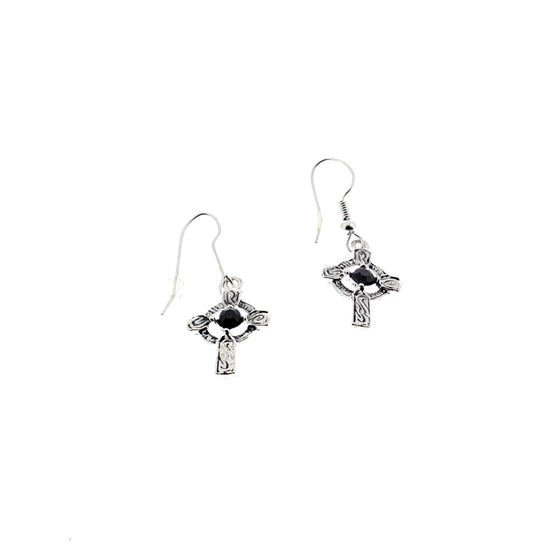 Celtic Cross Earrings with Stones