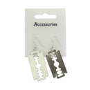 Metal Razor Blade Dangle Earrings