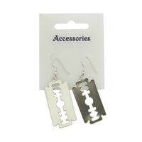 Metal Razor Blade Dangle Earrings