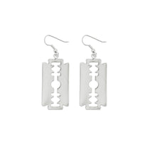 Metal Razor Blade Dangle Earrings