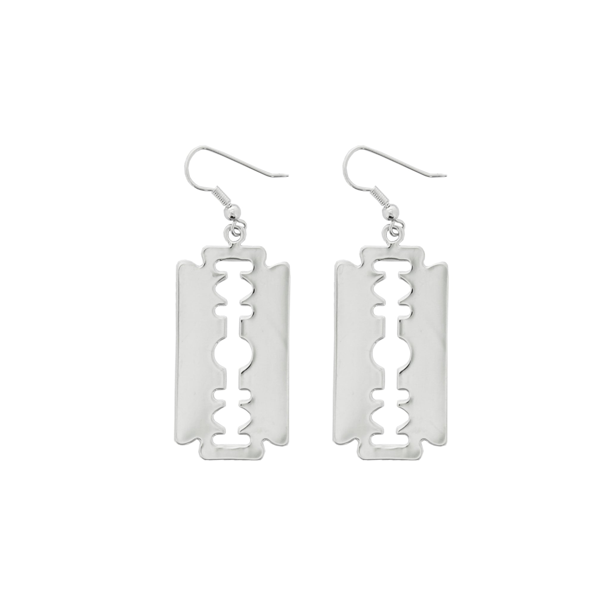 Metal Razor Blade Dangle Earrings