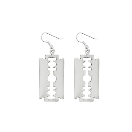 Metal Razor Blade Dangle Earrings