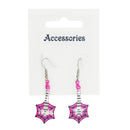 Neon Pink Cobweb Shaped Guitar Earrings