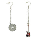 Chain Drop Electric Guitar & Record Earrings
