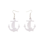 Plastic Anchor Earrings with Chain - 4.5 x 3.9cm