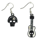 Headphones & Guitar with Skull Earrings