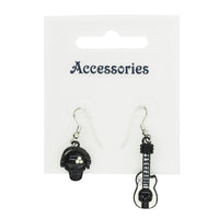 Headphones & Guitar with Skull Earrings