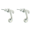 Musical Note Stud Earrings with Diamante Stone