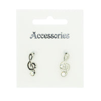 Treble Clef Stud Earrings