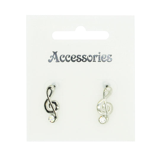 Treble Clef Stud Earrings
