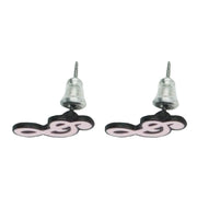 Pink Treble Clef Stud Earrings