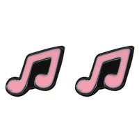 Pink Musical Note Stud Earrings