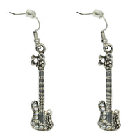Electric Guitar Earrings with Diamante Stones
