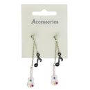 Guitar & Black Musical Note Chain Drop Earrings