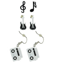 Electric Guitar, Musical Notes Studs & Boombox Earrings