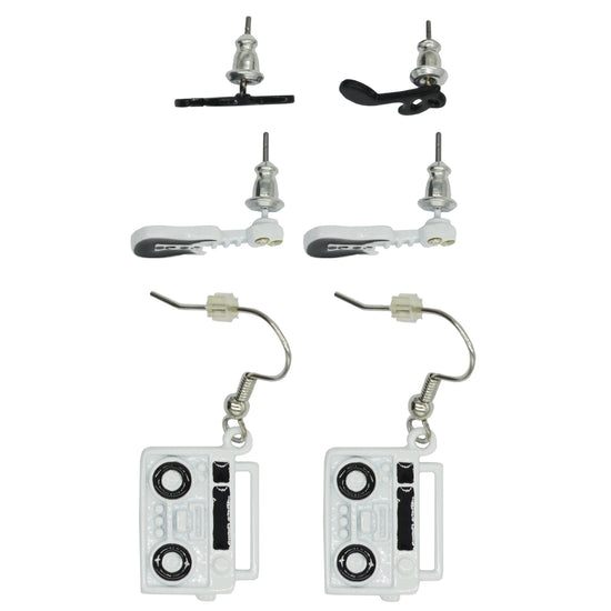 Electric Guitar, Musical Notes Studs & Boombox Earrings